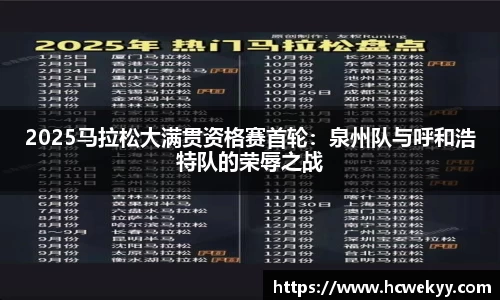 2025马拉松大满贯资格赛首轮：泉州队与呼和浩特队的荣辱之战