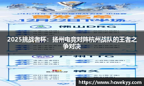 2025挑战者杯：扬州电竞对阵杭州战队的王者之争对决